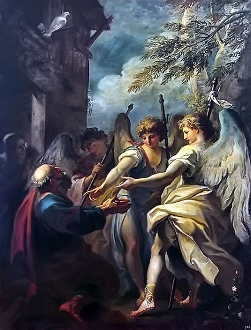 Abraão e os Três Anjos. Pintura de Sebastiano Ricci. (1649)