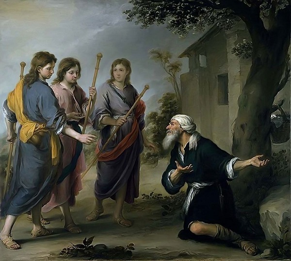 Pintura de Murillo (1670) - Abraão e os Três Anjos